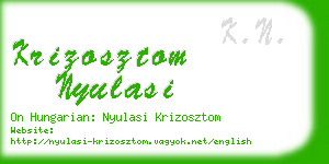 krizosztom nyulasi business card